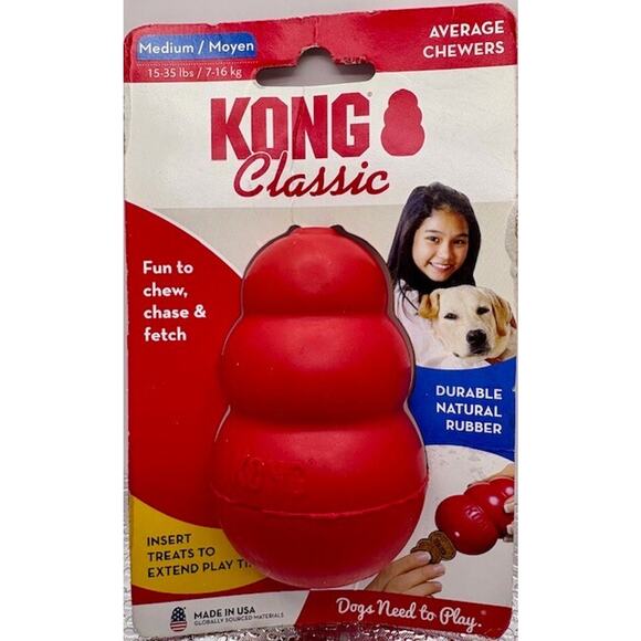 Kong Other - Kong Classic Dog Toy - Red - Medium - Non-toxic & non-splintering Chew Toy